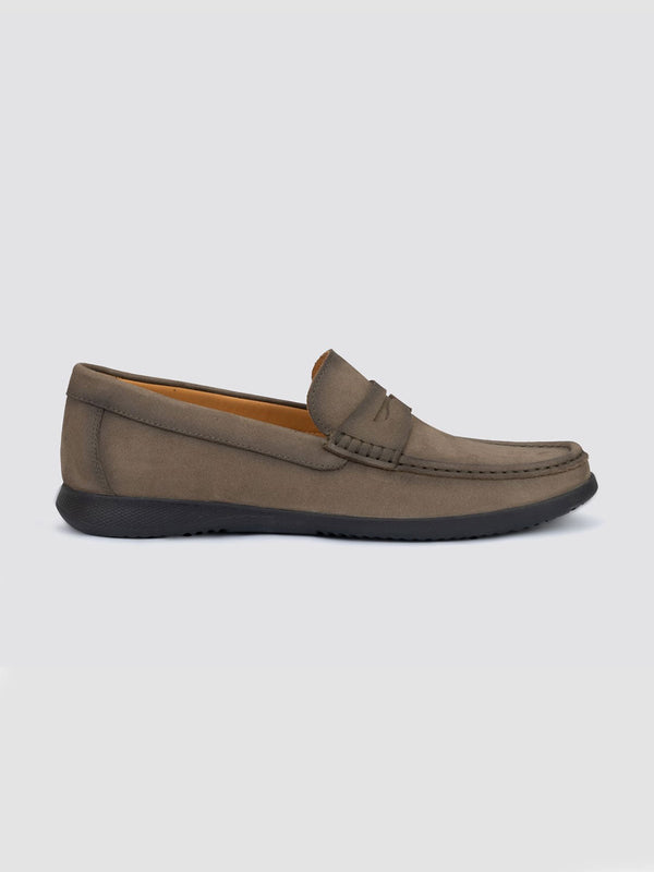 Language Olive Men Leather Moccasins
