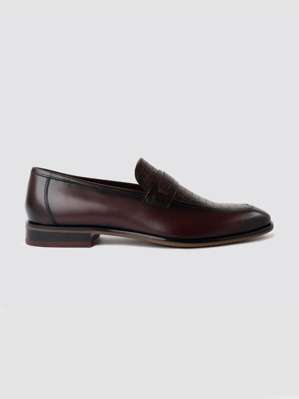 Language Bordo Men Leather Loafers
