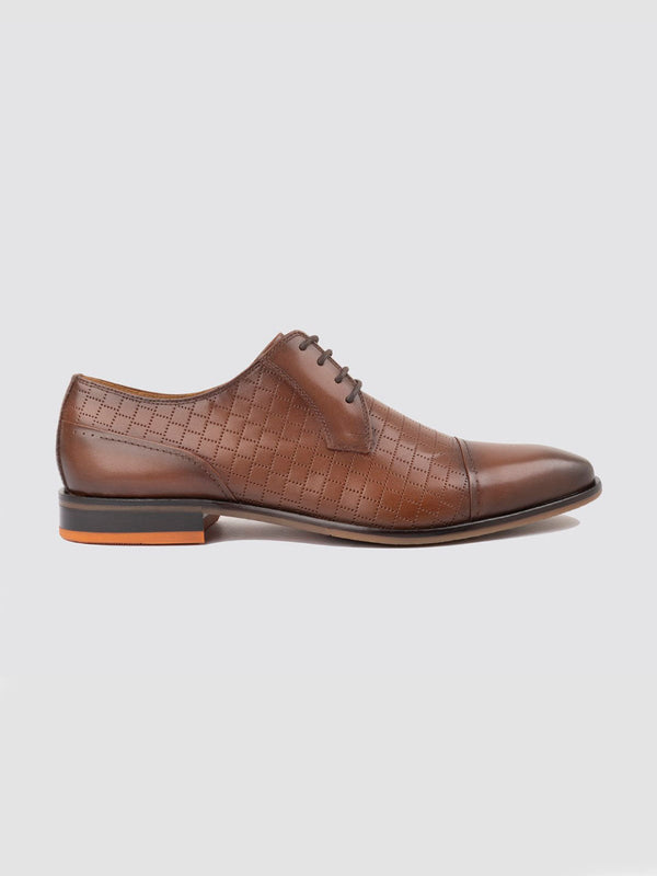 Language Tan Men Leather Formal Lace Up Shoes