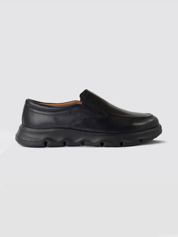 Language Black Men Leather Loafers