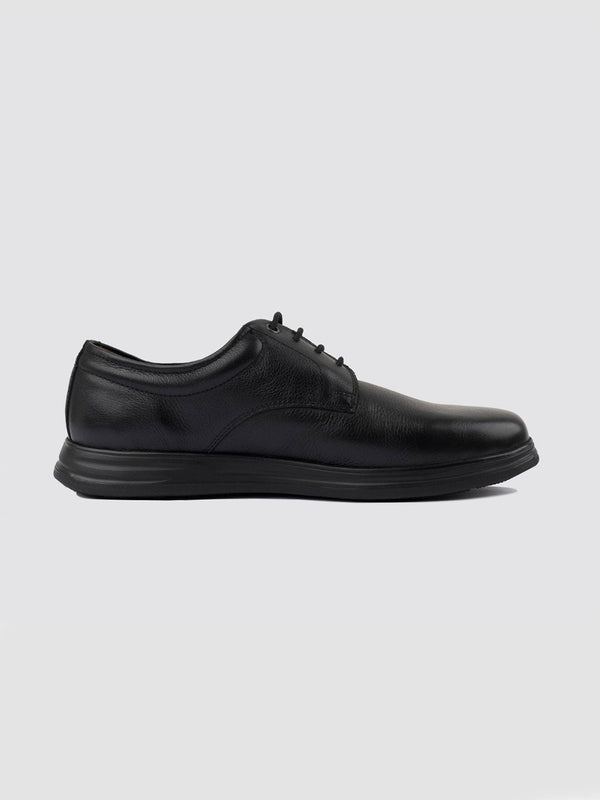 Language Black Men Leather Formal Lace Up Shoes