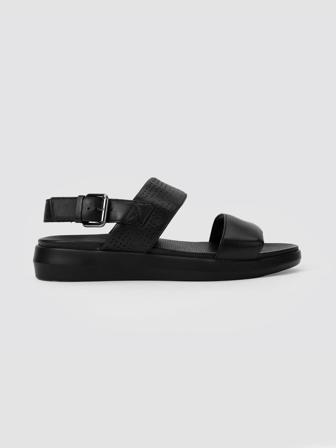 Language Black Men Leather Sandals
