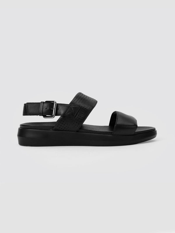 Language Black Men Leather Sandals