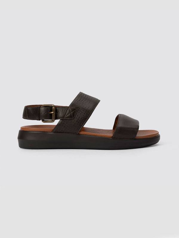 Language Brown Men Leather Sandals