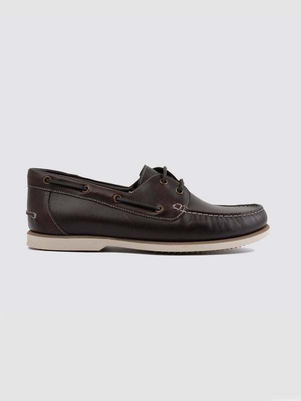 Language Brown Men Leather Casual Lace Up Shoes