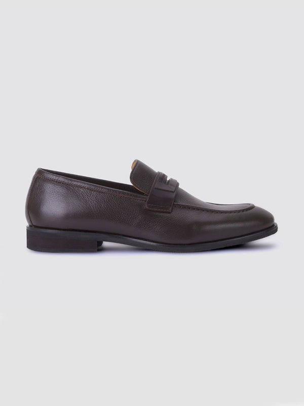 Language Brown Men Leather Loafers