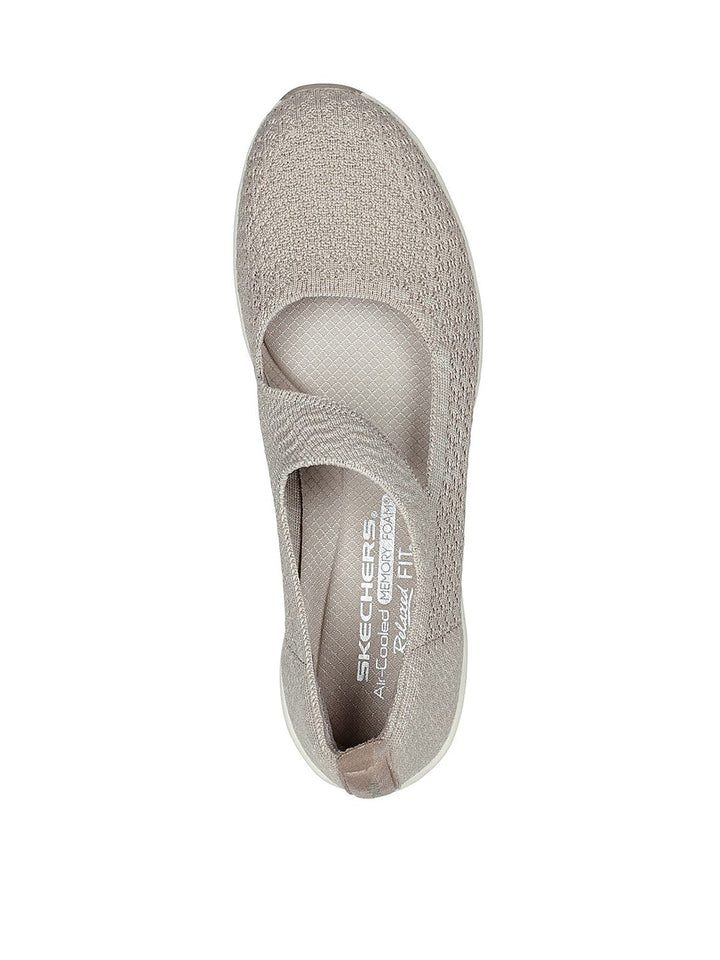 Skechers Taupe Women Up Lifted Ballerinas