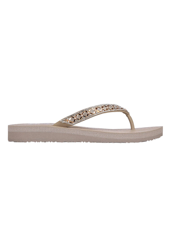 Skechers Taupe Women Meditation Lotus Bae Flip-Flops