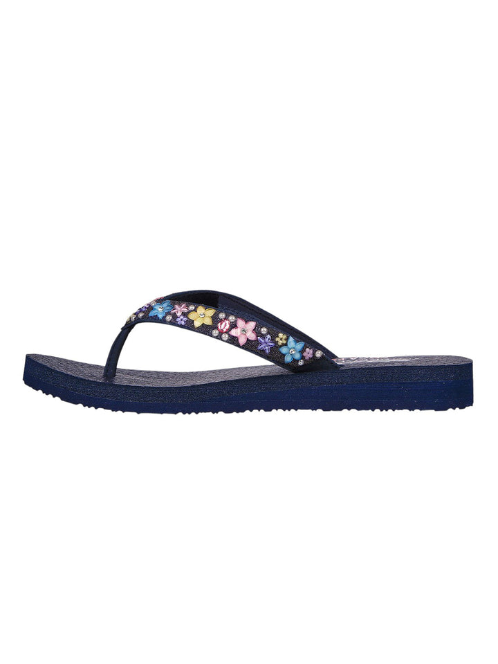 Skechers Navy Women Meditation Dancing Daisy Flip-Flops