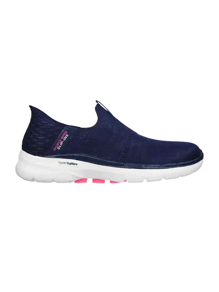 Skechers Navy Women Go Walk 6 Fabulous View Slip On Sneakers