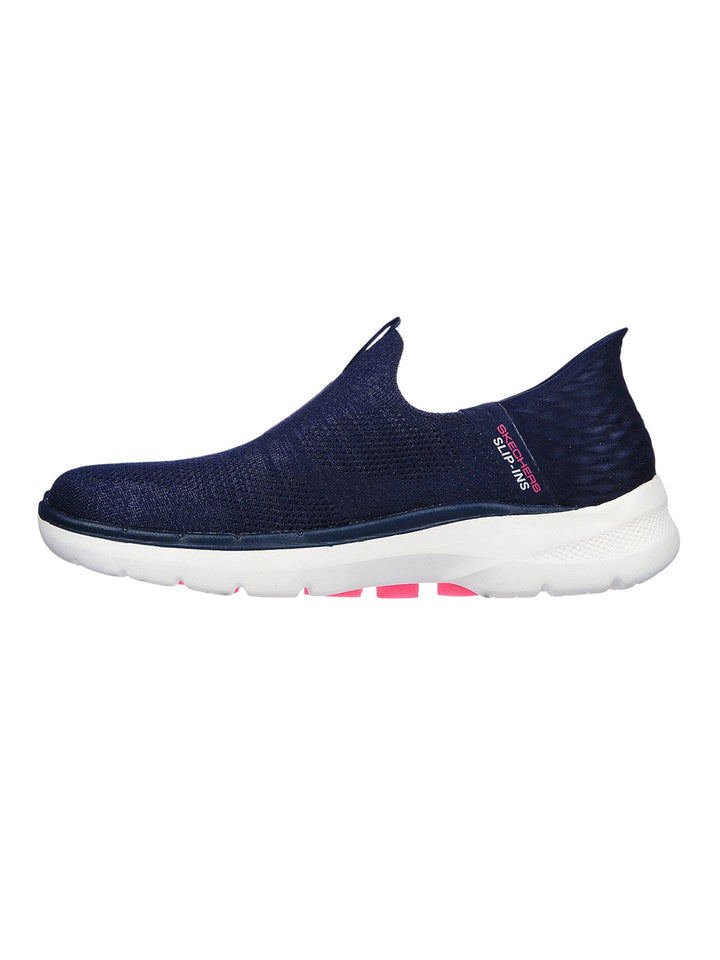 Skechers Navy Women Go Walk 6 Fabulous View Slip On Sneakers