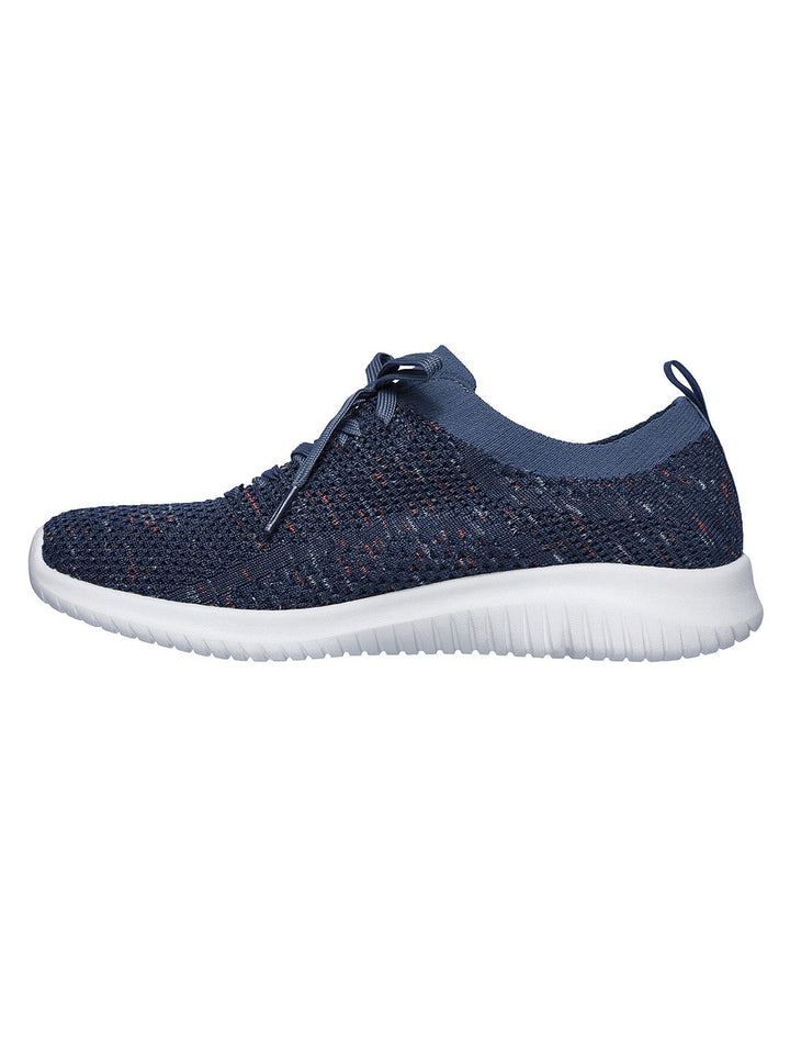 Skechers Navy Women Ultra Flex Happy Days Slip On Sneakers