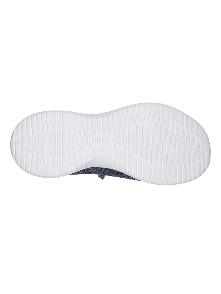Skechers Navy Women Ultra Flex Happy Days Slip On Sneakers