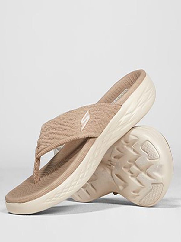 Skechers Taupe Women On The Go 600 Sunny Flip-Flops