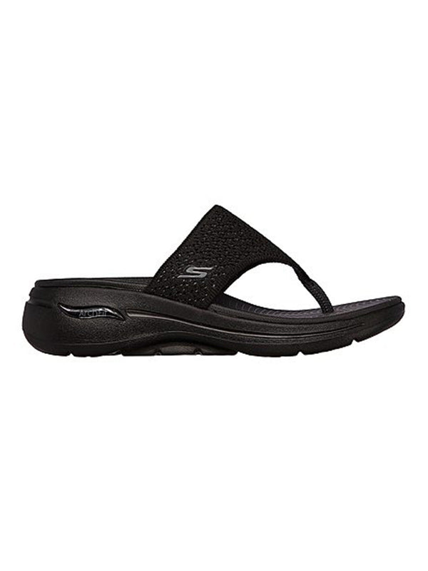 Skechers Black Women Go Walk Arch Fit Sandal Wee Flip-Flops
