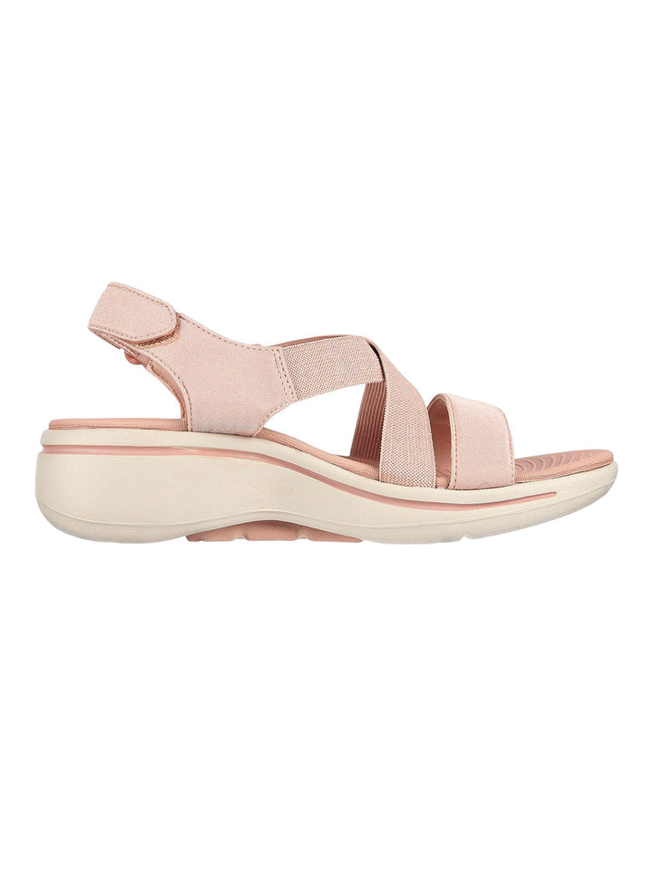 Skechers Rose Gold Women Go Walk Arch Fit Sandal Ast Flats