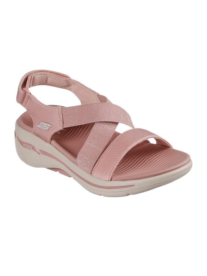 Skechers Rose Gold Women Go Walk Arch Fit Sandal Ast Flats