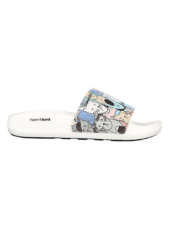 Skechers White Women Hyper Slide Pawsome Sliders