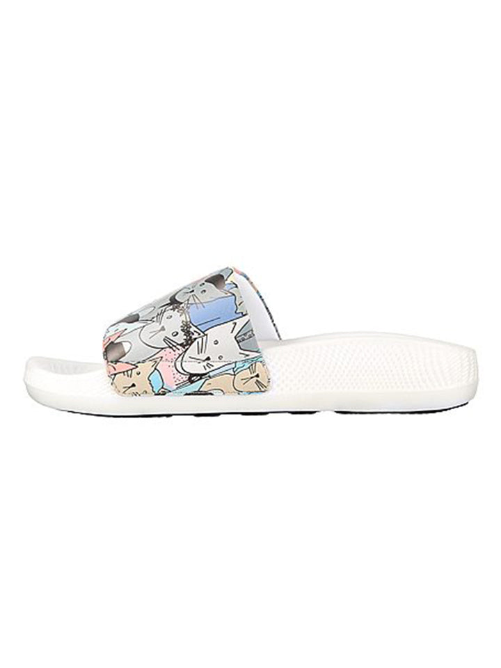 Skechers White Women Hyper Slide Pawsome Sliders