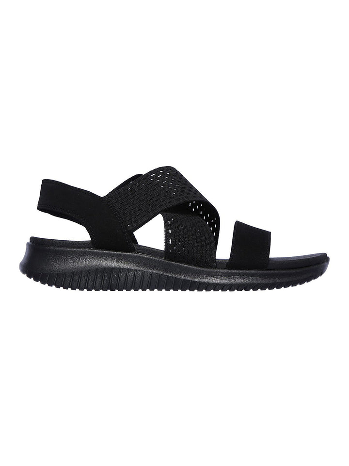 Skechers Black Women Ultra Flex Neon Star Flats