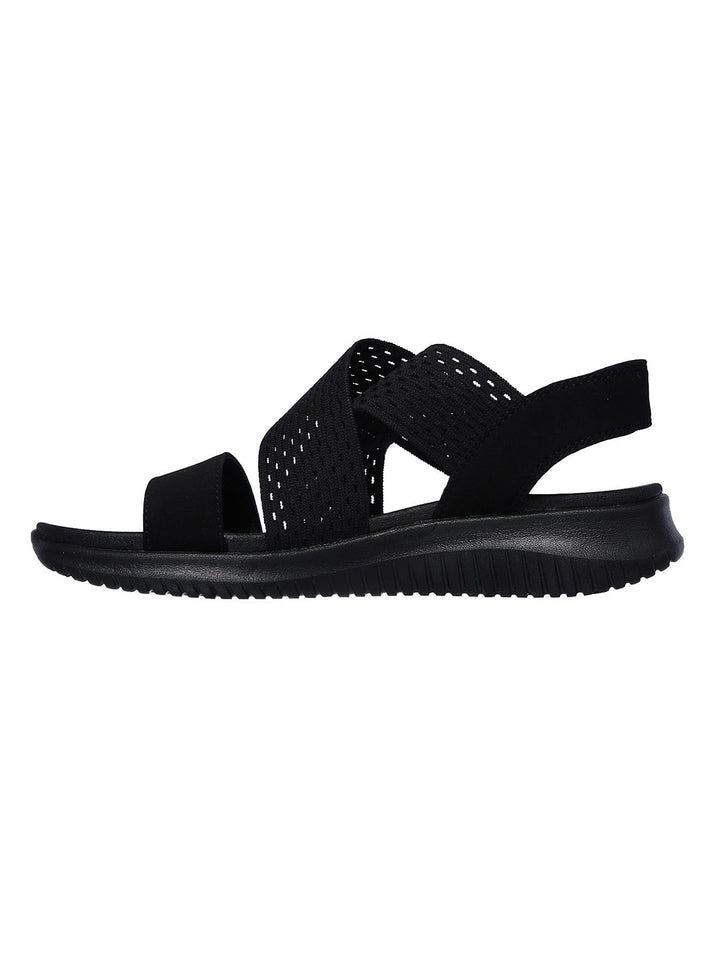 Skechers Black Women Ultra Flex Neon Star Flats