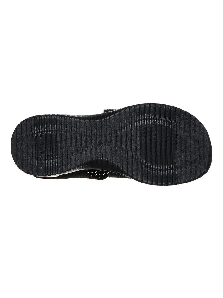 Skechers Black Women Ultra Flex Neon Star Flats