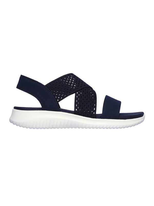 Skechers Navy Women Ultra Flex Neon Star Flats