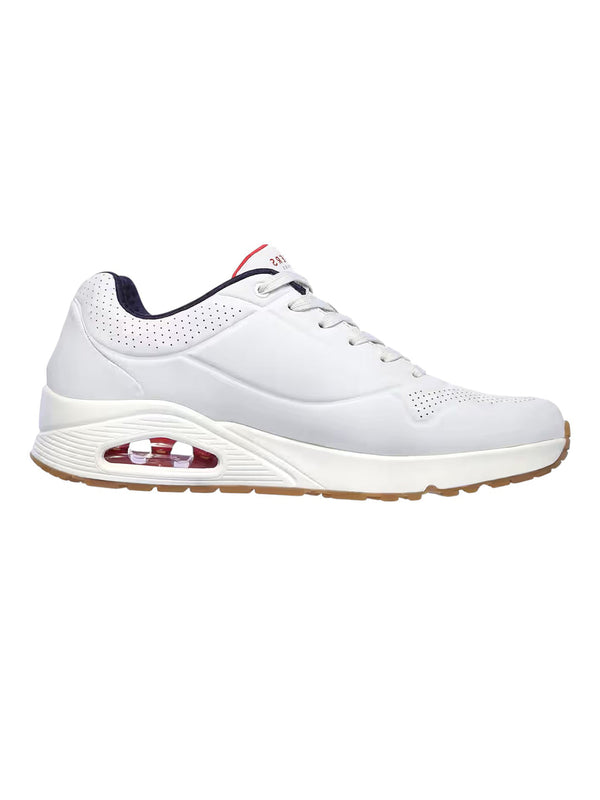 Skechers White Men Uno Stand On Air Lace Up Sneakers