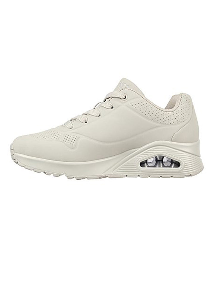 Skechers Off White Women Uno Stand On Air Lace Up Sneakers
