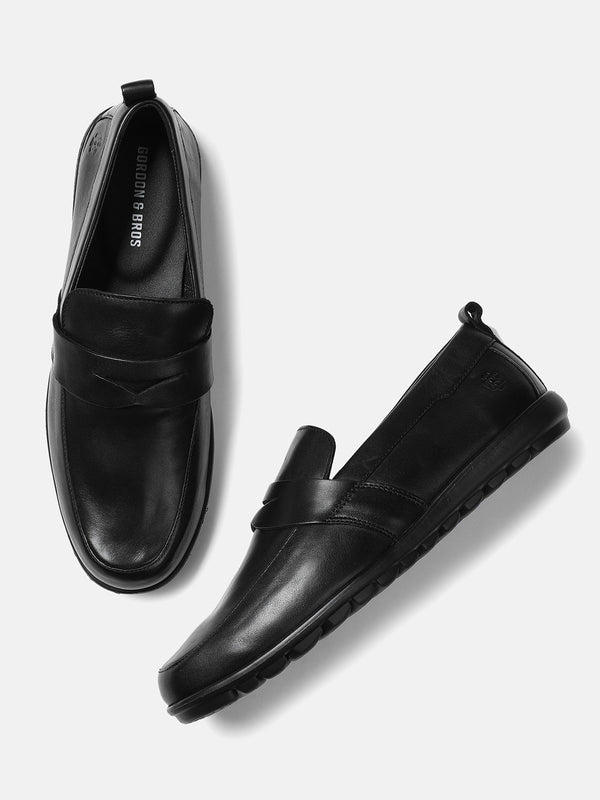 Gordon And Bros Black Men Formal Slip Ons